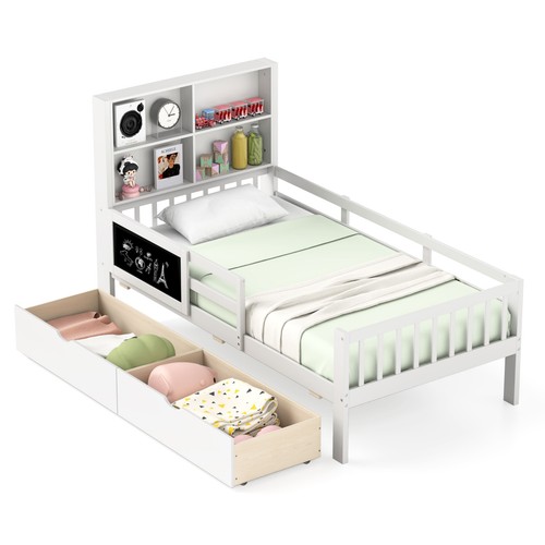 Single wooden kids bed - wooden,