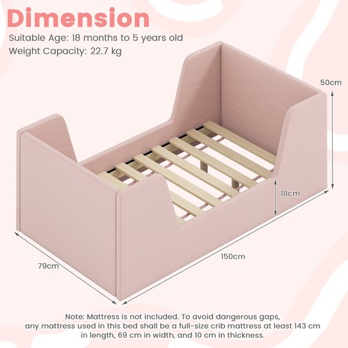 Toddler bed frame - toddler, velvet